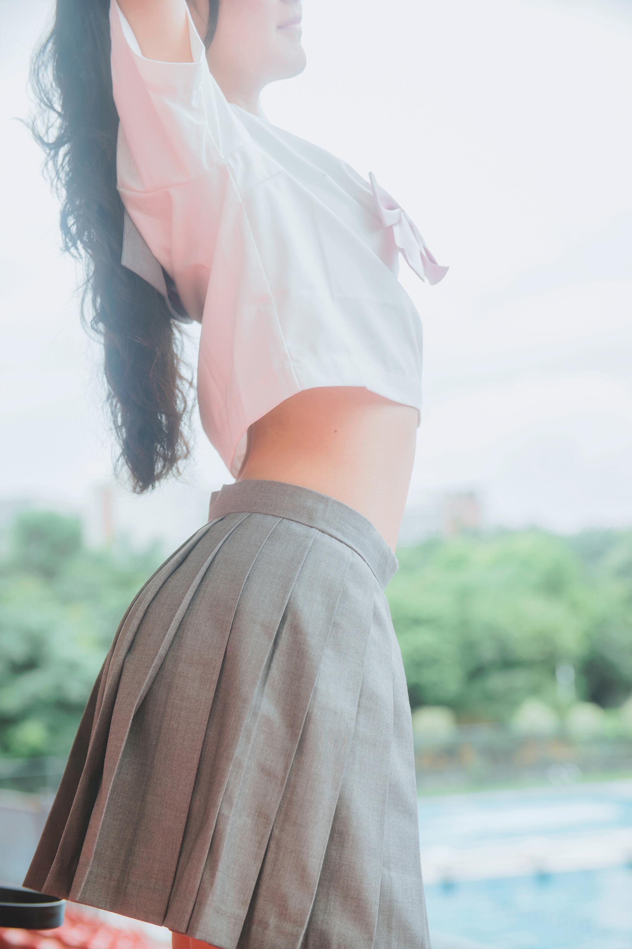 图片[1]-木棉棉 – NO.003 木绵绵OwO 双马尾JK灰裙[38P]-XikXak